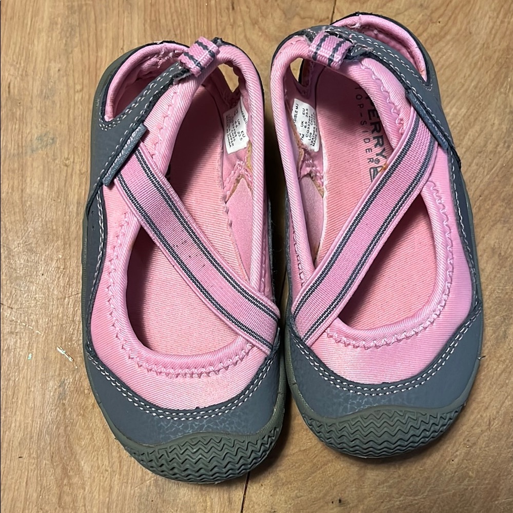 Sperry Pink and Gray Kids Water  Shoes